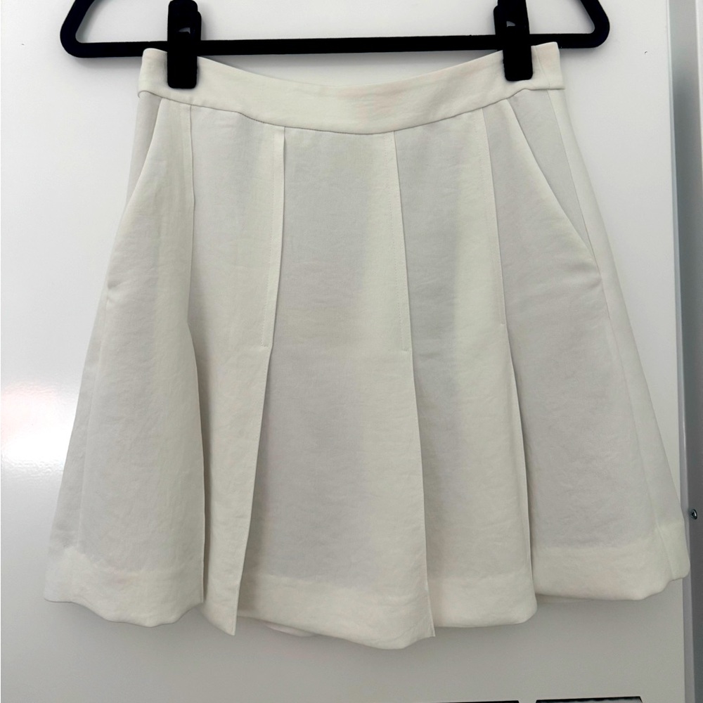 Vince White Pleated Skirt